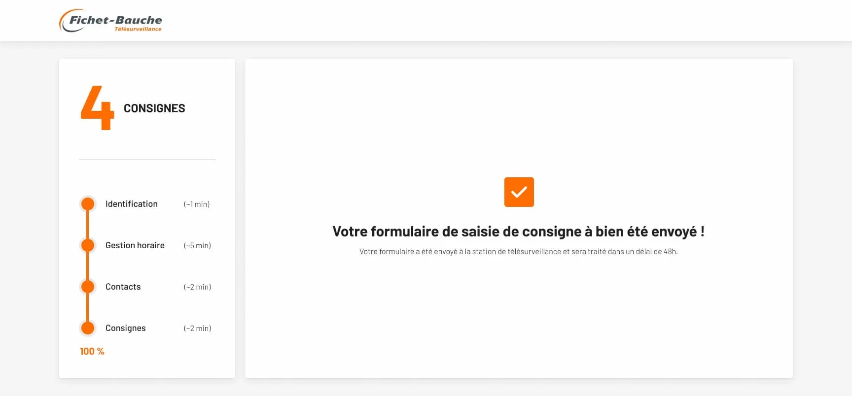 Écran Formulaire de consigne 19